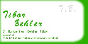 tibor behler business card